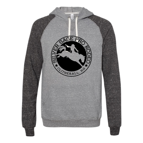 Adult Jerzees Snow Heather French Terry Raglan Hooded Sweatshirt