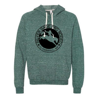 Adult Jerzees Snow Heather French Terry Raglan Hooded Sweatshirt