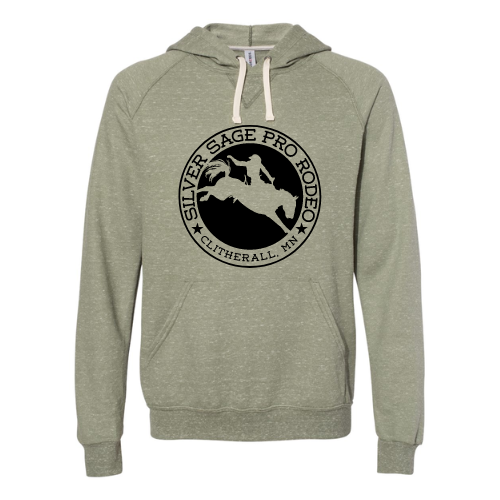 Adult Jerzees Snow Heather French Terry Raglan Hooded Sweatshirt