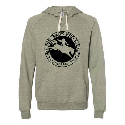 Adult Jerzees Snow Heather French Terry Raglan Hooded Sweatshirt