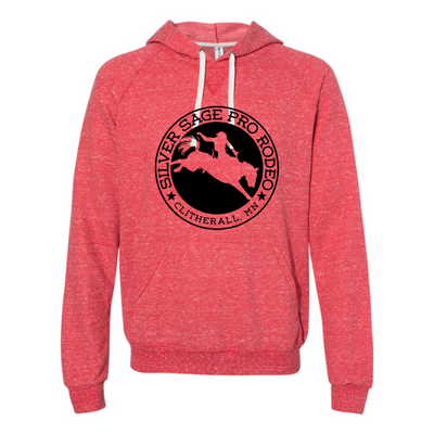 Adult Jerzees Snow Heather French Terry Raglan Hooded Sweatshirt